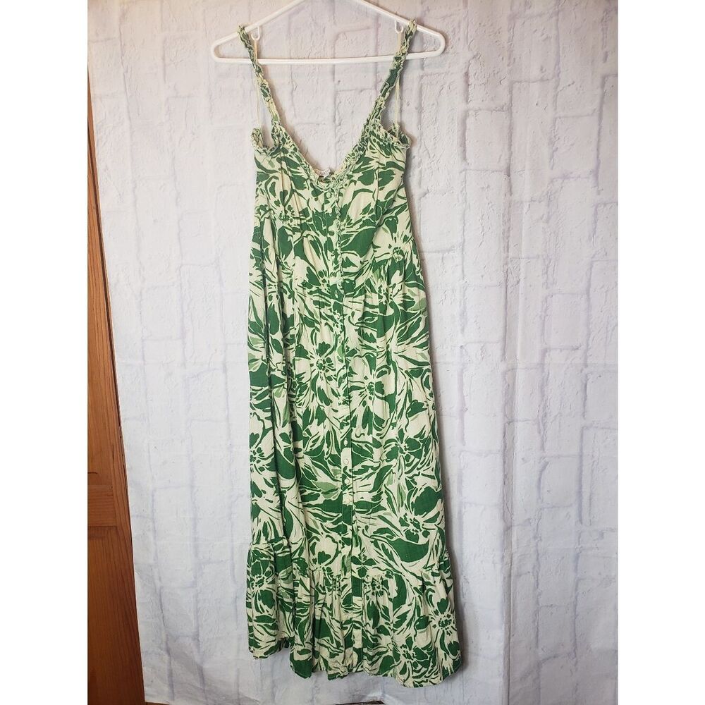 PATRONS OF PEACE Midi Sundress Spaghetti Straps Smocked Medium